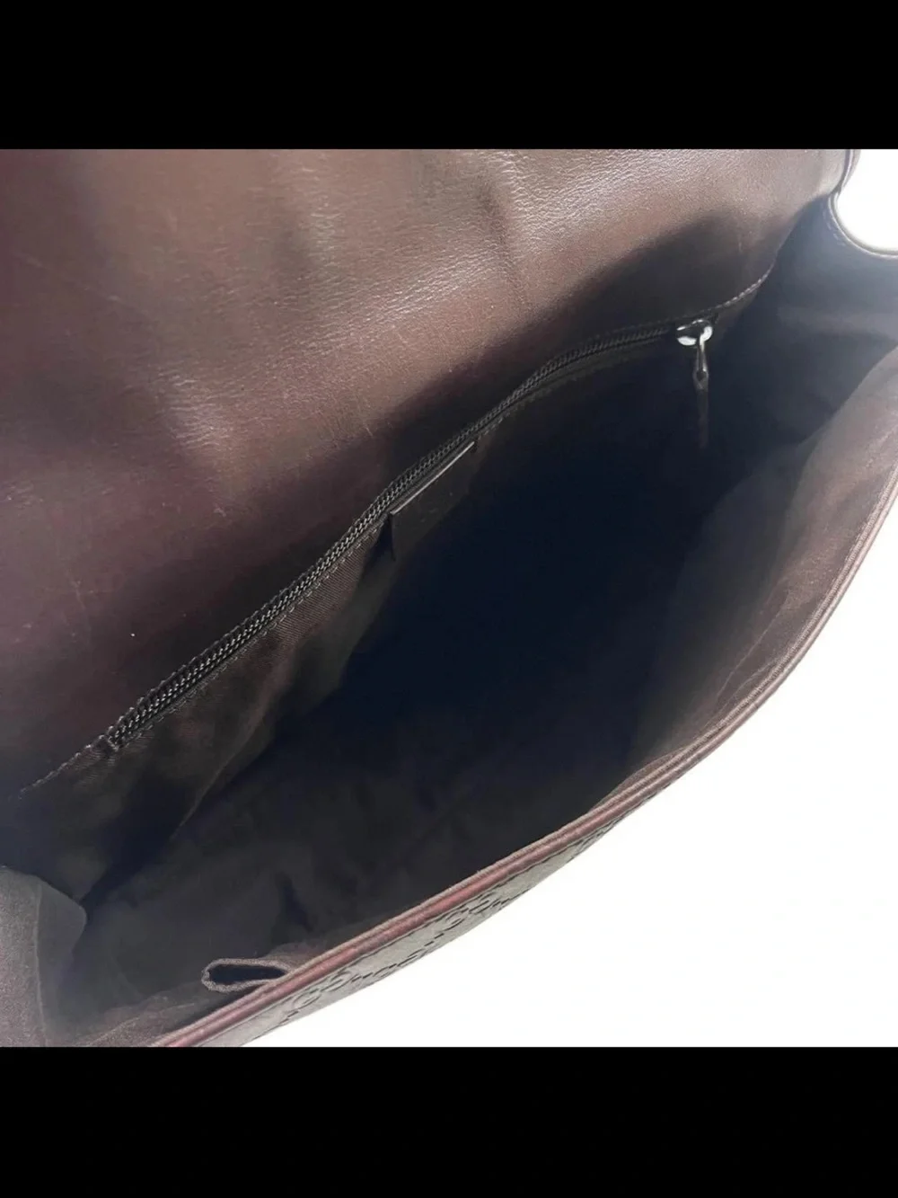 Gucci Dark Brown Embossed GG Messenger Bag